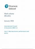 PEARSON EDEXCEL As LEVEL ECONOMICS PAPER 2 MARK SCHEME 2024 (WEC12/02: Macroeconomic performance and policy)