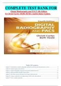 COMPLETE TEST BANK FOR  Digital Radiography and PACS 4th Edition by Christi Carter MSRS RT(R) (Author)latest Update.