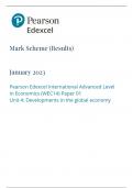 Mark Scheme (Results) January 2023 Pearson Edexcel International Advanced Level In Economics (WEC14) Paper 01 Unit 4: Developments in the global economy