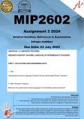 MIP2602 Assignment 3 (COMPLETE ANSWERS) 2024  - DUE 23 July 2024 