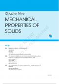 Chapter Nine MECHANICAL PROPERTIES OF SOLIDS