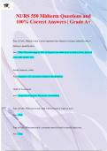 NURS 550 Midterm Questions and  100% Correct Answers | Grade A+