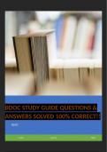 BDOC STUDY GUIDE QUESTIONS & ANSWERS SOLVED 100% CORRECT!!