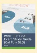 WVIT 300 FINAL EXAM STUDY GUIDE (CAL POLY SLO) ANSWERED CORRECTLY TO SCORE A+