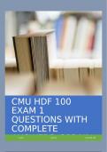 CMU HDF 100 EXAM 1 QUESTIONS WITH COMPLETE ANSWERS, 2024!!