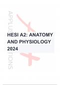 HESI A2: ANATOMY AND PHYSIOLOGY 2024