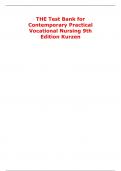 THE Test Bank for Contemporary Practical Vocational Nursing 9th Edition Kurzen