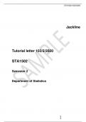  Tutorial letter 103/2/2020  STA1502  Semester 2  Department of Statistics