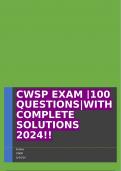 CWSP EXAM |100 QUESTIONS|WITH COMPLETE SOLUTIONS 2024!!