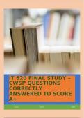 IT 620 FINAL STUDY – CWSP QUESTIONS CORRECTLY ANSWERED TO SCORE A+