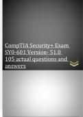 CompTIA Security+ Exam SY0-601 Version- 51.0 |105 actual questions and answers