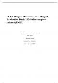 IT 625 Project Milestone Two: Project Evaluation Draft 2024 with complete solution;SNHU  