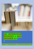 JAC INTERVIEW QUIZZES + ANS GRADED A+