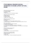 FTCE MIDDLE GRADES SOCIAL  SCIENCES 5-9 EXAM LATEST ACTUAL  EXAM 