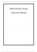 Instructors Manual OSHA 30-Hour Course  with verified solution 2024