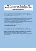 ATI Pharmacology Made Easy 4.0 Musculoskeletal Exam Questions With Verified Answers.