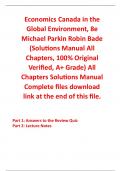 Solutions Manual for Economics Canada in the Global Environment 8th Edition By Michael Parkin Robin Bade (All Chapters, 100% Original Verified, A+ Grade) 