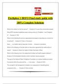 Firefighter 1 BEFO Final study guide with 100% Complete Solutions