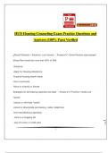 HUD Housing Counseling Exam Practice Questions and Answers (100% Pass) Verified