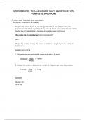 INTERMEDIATE MATH / TINA JONES MED MATH QUESTIONS AND ANSWERS