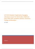 LIT 5353 Module 2 Application Engaging Literature Lesson for 3rd Graders: Balloons Over 2024 with complete solution; American College of Education