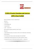 CSMLS Practice Questions and Answers (100% Pass) Verified