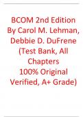 Test Bank For BCOM 2nd Edition By  Carol M. Lehman, Debbie D. DuFrene