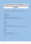 California Fluoroscopy Supervisor and Operator Exam Questions With Accurate Answers.