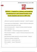 MPOETC - Criminal Law, Authority and Jurisdiction, Constitutional Law, and Criminal Procedure Exam Practice Questions and Answers (100% Pass)