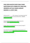 PADI OPEN WATER DIVER FINAL EXAM  QUESTIONS WITH CORRECTRY ANALYZED ANSWERS (ACTUAL EXAM) ALREADY GRADED A+ LATEST 2024   