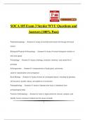 SOCA 105 Exam 3 Snyder WVU Questions and Answers (100% Pass)