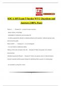 SOCA 105 Exam 5 Snyder WVU Questions and Answers (100% Pass)