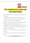 WVU Anthropology Exam 3 Study Guide with Complete Solutions