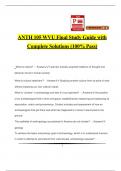 ANTH 105 WVU Final Study Guide with Complete Solutions (100% Pass)