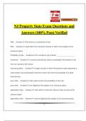 NJ Property State Exam Questions and Answers (100% Pass) Verified