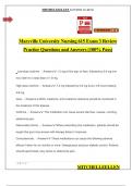 Maryville University Nursing 615 Exam 3 Review Practice Questions and Answers (100% Pass)