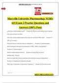 Maryville University Pharmacology NURS- 615 Exam 2 Practice Questions and Answers (100% Pass)