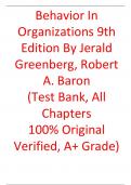 Test Bank For Behavior In Organizations 9th Edition By  Jerald Greenberg, Robert A. Baron