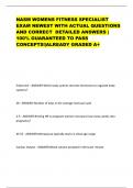 NASM WOMENS FITNESS SPECIALIST EXAM NEWEST WITH ACTUAL QUESTIONS AND CORRECT DETAILED ANSWERS | 100% GUARANTEED TO PASS CONCEPTS!|ALREADY GRADED A+