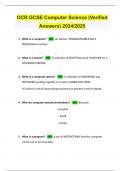 OCR GCSE Computer Science (Verified Answers) 24/25