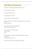 UBC PSYC 217 Final Exam Questions And Answers Rated A+