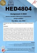 HED4804 Assignment 2 (COMPLETE ANSWERS) 2024  - DUE July 2024