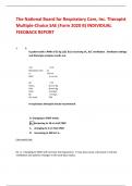 The National Board for Respiratory Care, Inc. Therapist  Multiple-Choice SAE (Form 2020 B) INDIVIDUAL  FEEDBACK REPORT