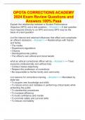 OPOTA CORRECTIONS ACADEMY 2024 Exam Review Questions and Answers 100% Pass