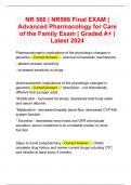 NR 566 | NR566 Final EXAM | Advanced Pharmacology for Care of the Family Exam | Graded A+ | Latest 2024 | Chamberlain 