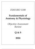 (WGU D203) BIO 1100 Fundamentals of Anatomy & Physiology Objective Assessment Review Q & S