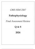 (WGU C805) HIM 2507 Pathophysiology Final Assessment Review Q & S 2024.