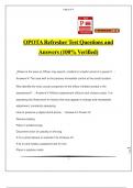 OPOTA Refresher Test Questions and Answers (100% Verified)