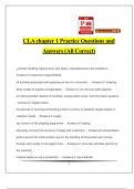 CLA chapter 1 Practice Questions and Answers (All Correct)