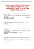 Midterm Exam: NR 509/ NR509 Advanced Physical Assessment Midterm Exam Questions with Verified Answers (Latest 2023/ 2024)- Chamberlain